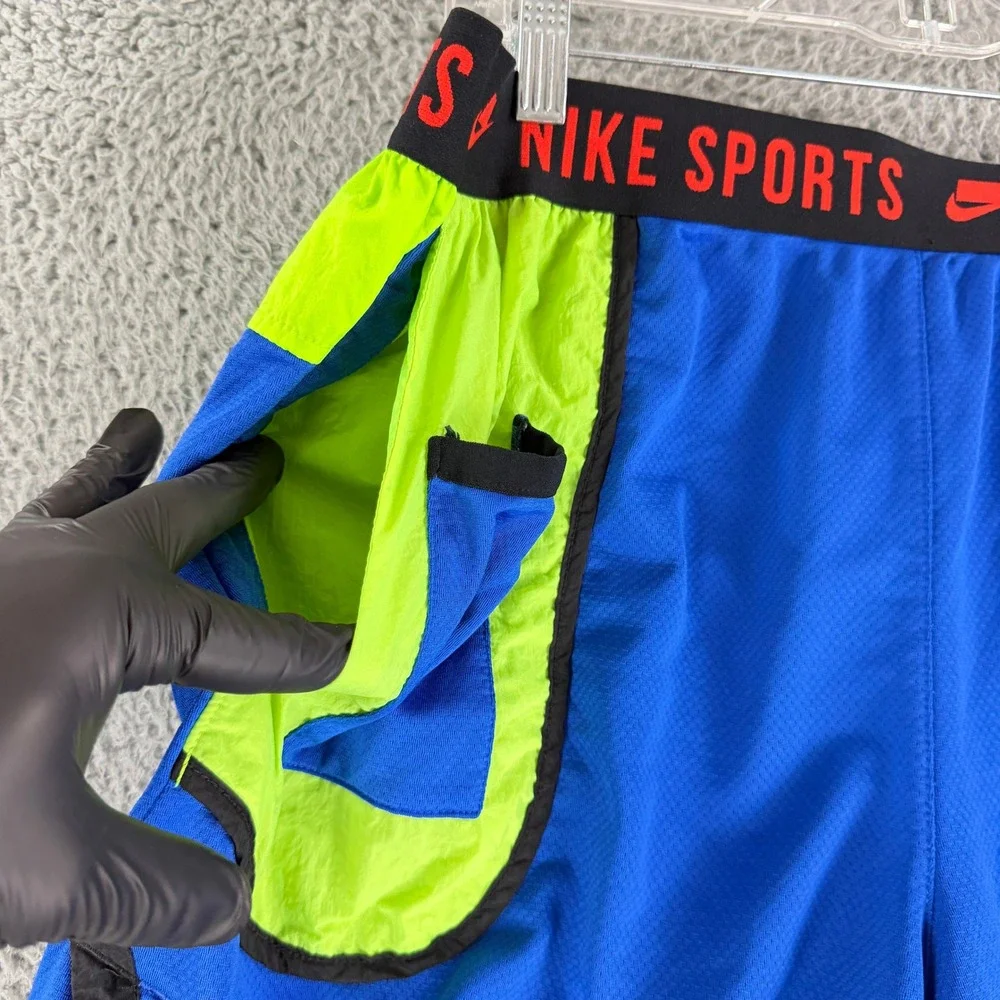 Nike Sportswear Mesh Shorts Mens XL Blue Colorblock Pockets BV3249-480 Athletic